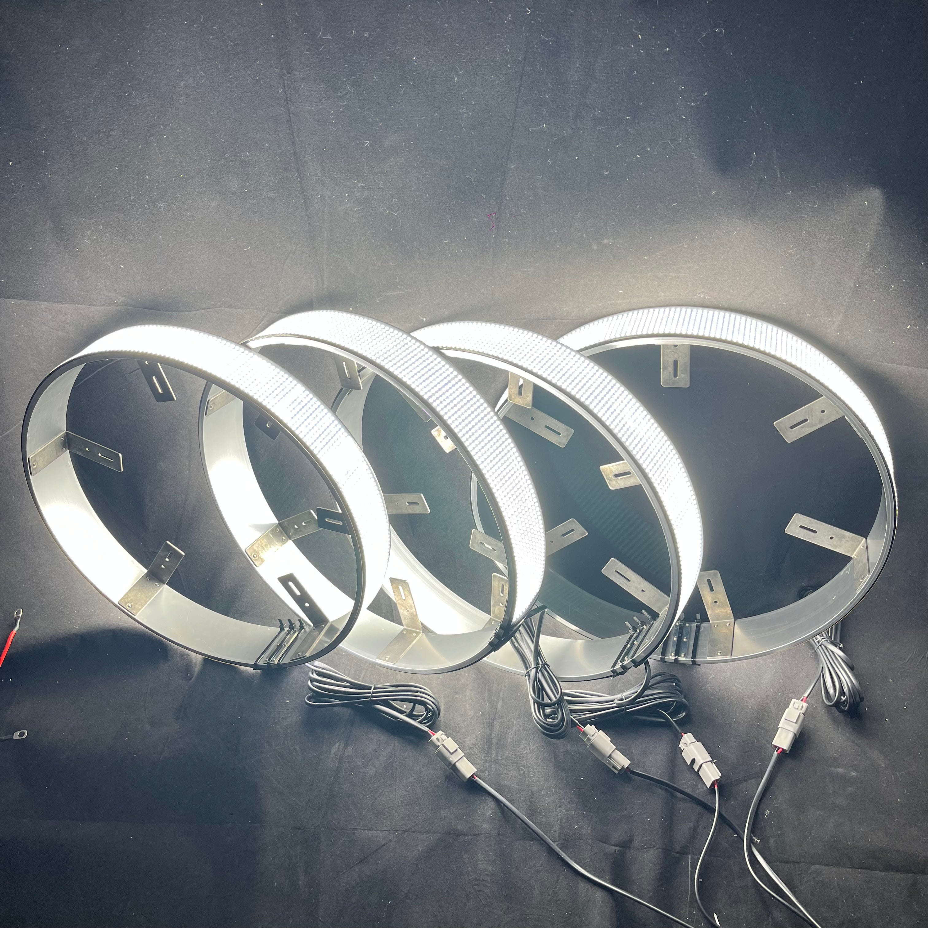 10 ROW WHITE (single side)Wheel Light Kit